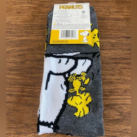 Peanuts Snoopy and Woodstock Gray and Yellow Crew Socks - Picture 5 of 5